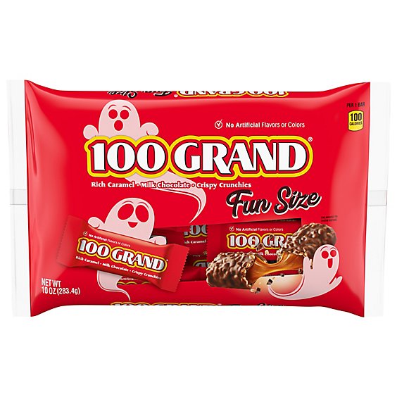 100 Grand Milk Chocolate Chewy Caramel & Crispy Crunchies Fun Size - 10 Oz