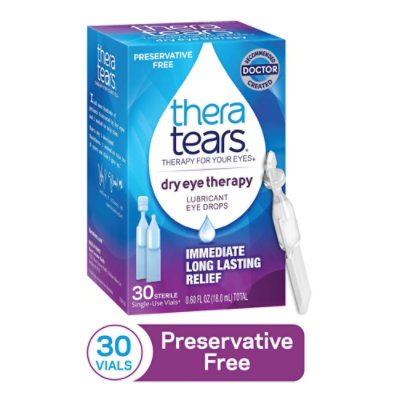 Thera Tears Eye Drops Dry Eye Therapy Lubricant 30 Count - 0.60 Fl. Oz. - Image 1