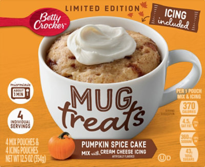 Betty Crocker Mug Treats Mix Pumpkin Spice Cake - 11.8 Oz - albertsons