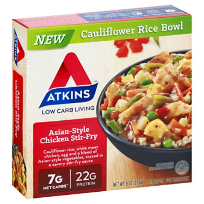 Atkins Cauliflower Rice Bowl Asian Style Chicken Stir Fry - 9 Oz - Image 1