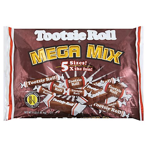 Tootsie Roll Candy Mega Mix 5 Sizes - 4 Lb