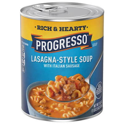 Progresso Rich & Heaty Soup Lasagna Style With Italian Sausage - 18.5 ...