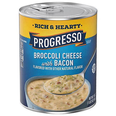 Progresso Rich & Heaty Soup Broccoli Cheese With Bacon - 18 Oz