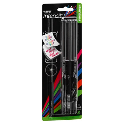 Bic Intensity Fineliner Fine 0.4 mm Black - 3 Count