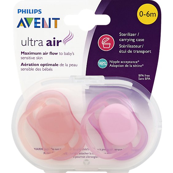 Avent Ultra Air Pacifier 0 To 6 Months - 2 Count