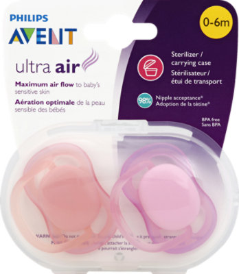 Avent Ultra Air Pacifier 0 To 6 Months - 2 Count