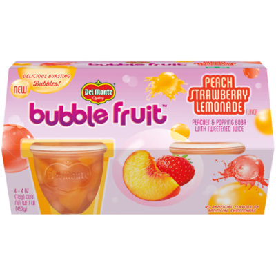 Del Monte Bubble Fruit Peach Strawberry Lemonade - 4-4 Oz