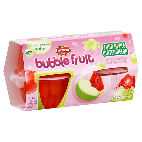 Del Monte Bubble Fruit Sour Apple Watermelon - 4-4 Oz