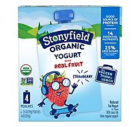 Stonyfield Organic Kids Strawberry Lowfat Yogurt Pouches - 4-3.5 Oz