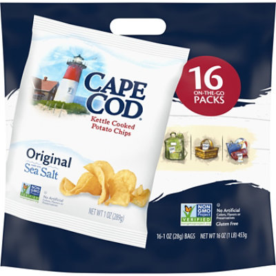 Cape Cod Original Kettle Cooked Potato Chips - Snack Bags - 16 Ct - 1 Oz - Image 1