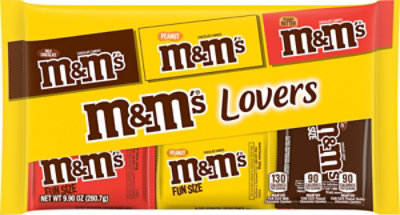 M&M'S Milk Chocolate Peanut And Peanut Butter Fun Size Assortment Halloween Candy -  9.9 Oz - Image 2