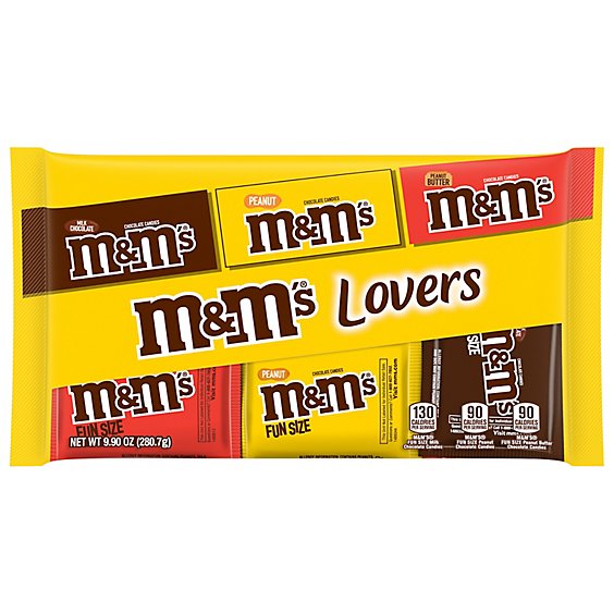 M&M'S Milk Chocolate Peanut And Peanut Butter Fun Size Assortment Halloween Candy -  9.9 Oz