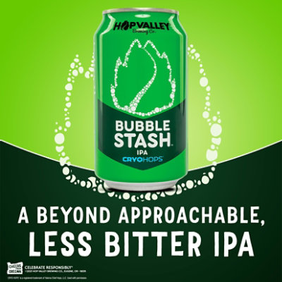 Hop Valley Bubble Stash IPA Craft Beer 6.2% ABV Cans - 19 Fl. Oz. - Image 5