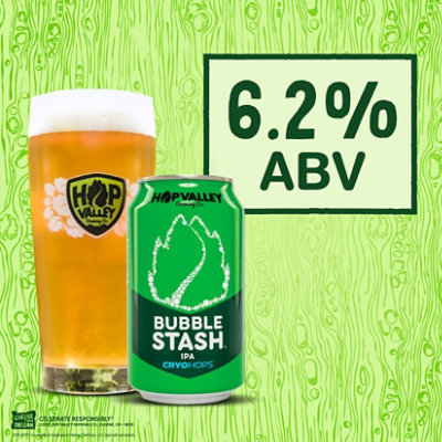 Hop Valley Bubble Stash IPA Craft Beer 6.2% ABV Cans - 19 Fl. Oz. - Image 3