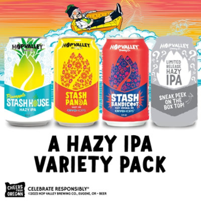 Hop Valley Hazy Daze Ipa Variety Pack Craft Beer 8.0% ABV Cans - 12-12 Fl. Oz. - Image 2