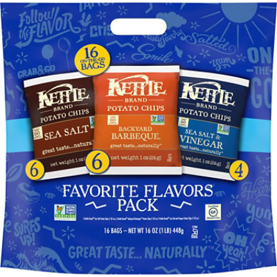 Kettle Brand Kettle Cooked Potato Chips Variety - 16 Ct - 1 Oz - Image 1