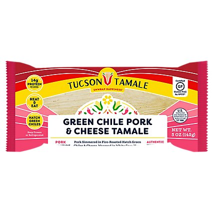 Tucson Tamale Pork Green Chile & Cheese Cold - Each - Image 1
