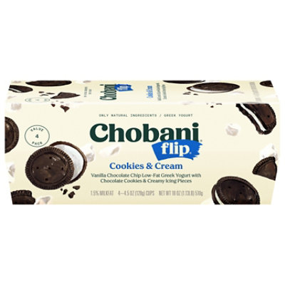 Chobani Flip Yogurt Greek Low Fat Cookies & Cream - 4-5.3 Oz