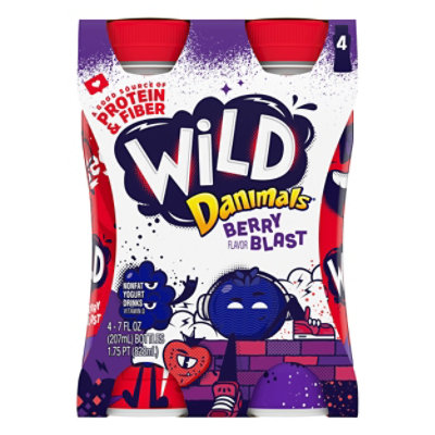 Danimals Wild Yogurt Drink Nonfat Berry Blast - 4-7 Fl. Oz.