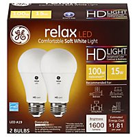 GE Light Bulb Relax LED HD Light Soft White Dimmable 100 Watts A21 - 2 Count - Image 3