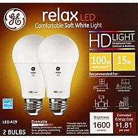 GE Light Bulb Relax LED HD Light Soft White Dimmable 100 Watts A21 - 2 Count - Image 2