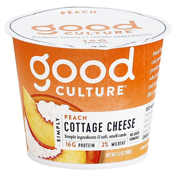 good culture Simply Cottage Cheese 2% Milkfat Peach - 5.3 Oz