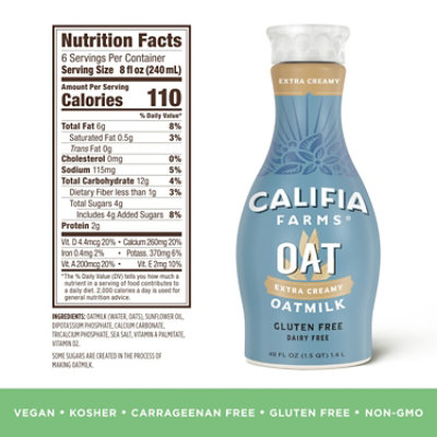 Califia Farms Extra Creamy Oat Milk - 48 Fl. Oz. - Image 2