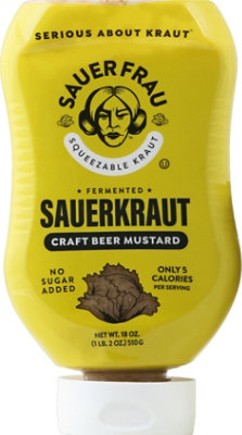 Sauer Frau Sauerkraut Squeezable Craft Beer Mustard - 18 Oz