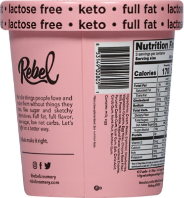 Rebel Strawberry Ice Cream - 16 Oz - Image 6