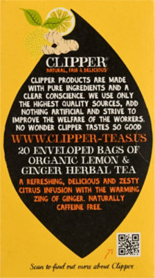 Clipper Organic Lemon & Ginger Herbal Tea - 1.76 Oz - Image 6