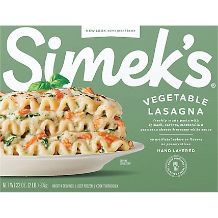 SIMEKS Lasagna All Natural Vegetable - 32 Oz - Image 2
