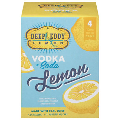 Deep Eddy Lemon Vodka + Soda Lemon Cans - 4-12 Fl. Oz. - Image 2