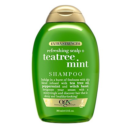 OGX Extra Strength Teatree Mint Refreshing Scalp Shampoo - 13 Fl. Oz. - Image 2