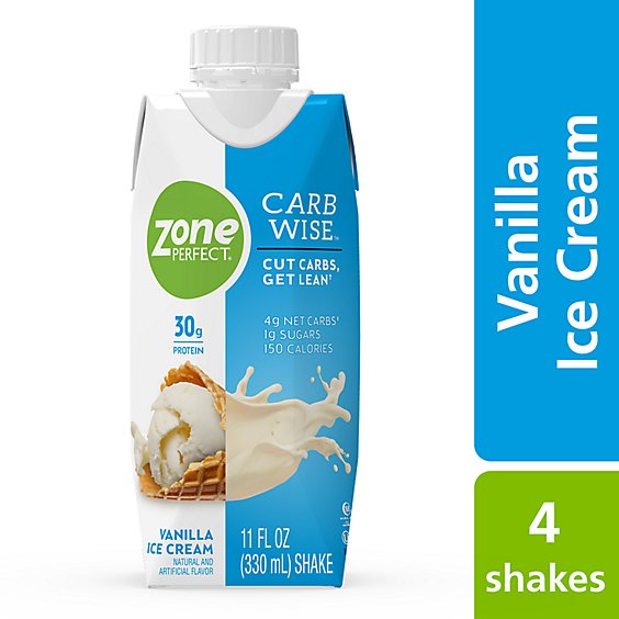 ZonePerfect Carb Wise Shake Ready To Drink Vanilla Ice Cream - 4-11 Fl. Oz.