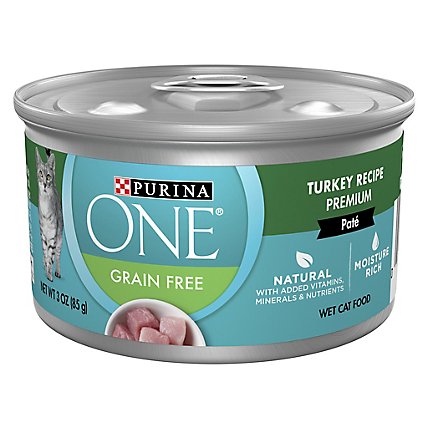 Purina ONE Grain Free Turkey Wet Cat Food - 3 Oz - Image 1