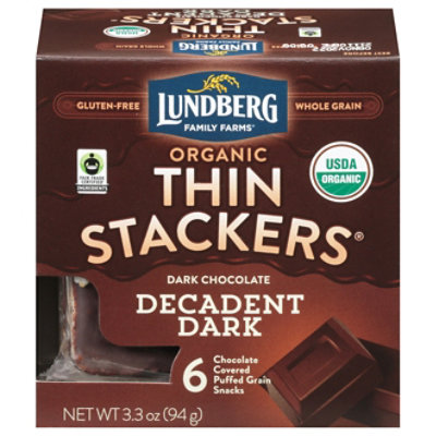 Lundberg Family Farms Organic Dark Chocoalte Thin Stackers - 3.3 Oz - Image 3