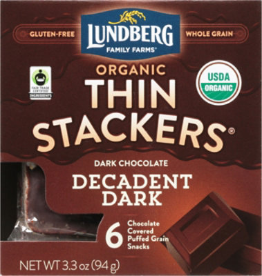 Lundberg Family Farms Organic Dark Chocoalte Thin Stackers - 3.3 Oz - Image 2