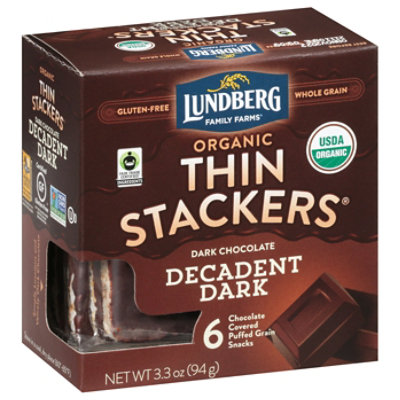 Lundberg Family Farms Organic Dark Chocolate Thin Stackers - 3.3 Oz. - Image 1