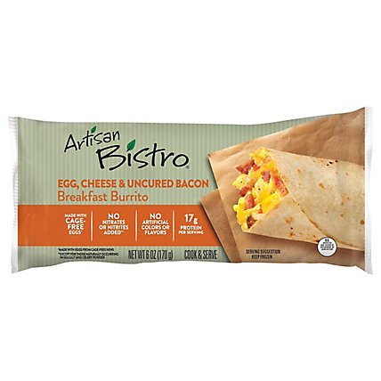 Artisan Bistro Burrito Breakfast Egg Cheese & Uncured Bacon - 6 Oz - Image 3