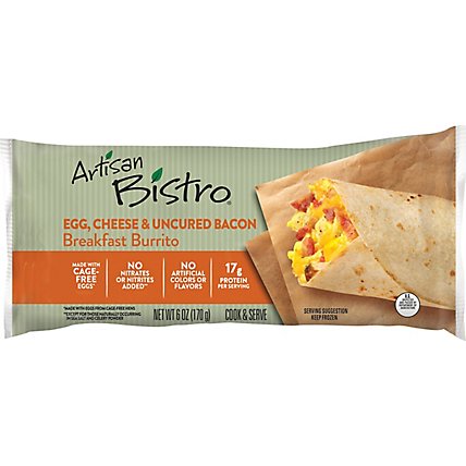 Artisan Bistro Burrito Breakfast Egg Cheese & Uncured Bacon - 6 Oz - Image 2