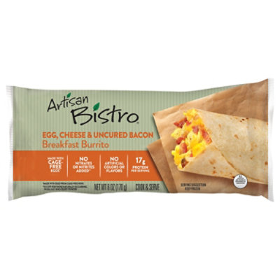 Artisan Bistro Burrito Breakfast Egg Cheese & Uncured Bacon - 6 Oz