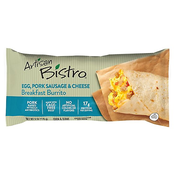 Artisan Bistro Breakfast Egg Pork Sausage & Cheese Burrito - 6 Oz