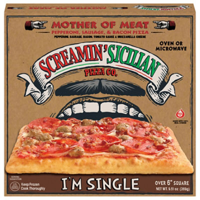 Screamin Sicilian Pizza Im Single Mother Of Meat Frozen - 9.51 Oz