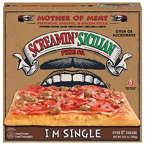 Screamin Sicilian Pizza Im Single Mother Of Meat Frozen - 9.51 Oz