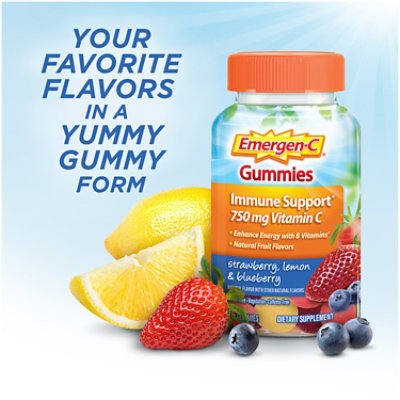 Emergen-C Immune Support Vitamin C Gummies Strawberry Lemon And Blueberry 500 mg - 45 Count - Image 5