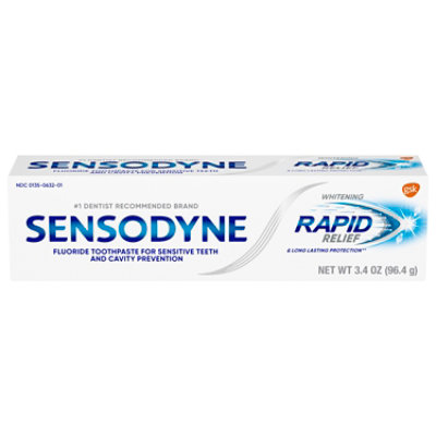 Sensodyne Rapid Relief Extra Whitening Toothpaste - 3.4 Oz