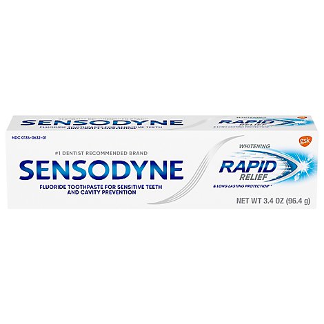 Sensodyne Rapid Relief Extra Whitening Toothpaste - 3.4 Oz