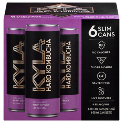 Kyla Hard Kombucha Berry Ginger 6/12c In Cans - 6-12 Fl. Oz. - Image 3