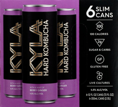 Kyla Hard Kombucha Berry Ginger 6/12c In Cans - 6-12 Fl. Oz. - Image 2