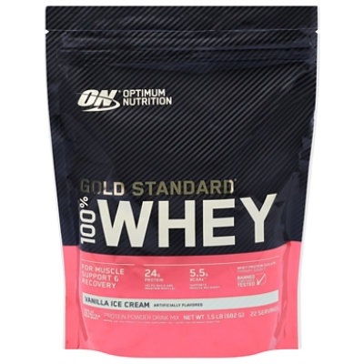 Optimum Nutrition Gold Standard Whey Protein Powder Drink Mix Vanilla Ice Cream - 1.5 Lb - Image 3